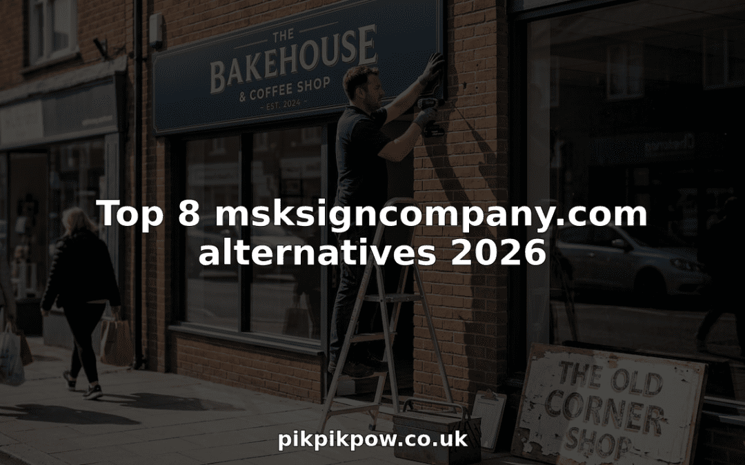 Business sign installer works on storefront signage