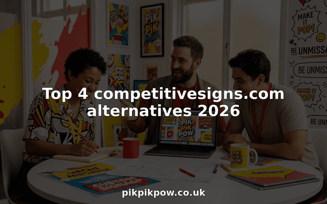 Team collaborates on signage design project in office